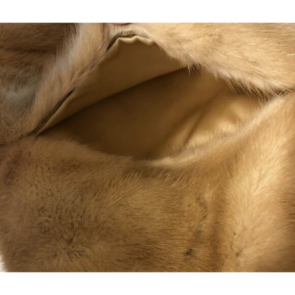 Vintage Mink Stole Cape Autumn Haze Beige Blonde Wrap Old Hollywood Shawl Evenin - Picture 15 of 15